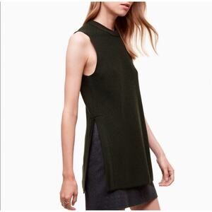 Aritzia Wilfred Palmier Tunic Knit Slit Sweater